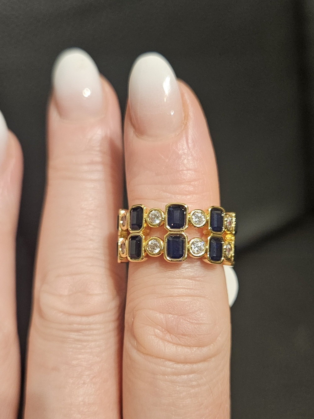 Gold Plated Supphite Fused With Genuine Quartz Size 8